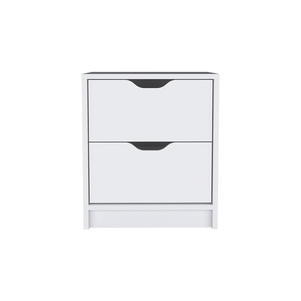 White Finish Nightstand,Two Drawers