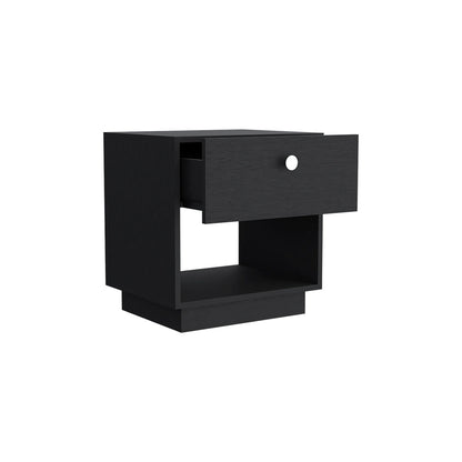 Nightstand, One Drawer, Black Wengue Finish