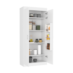 Pantry Cabinet Orlando, Five Shelves, White Finish