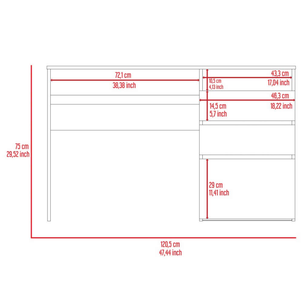 Computer Desk, One Shelf, Light Gray Finish.