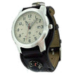 Outdoor Adventure Watch with Leather Strap and Compass