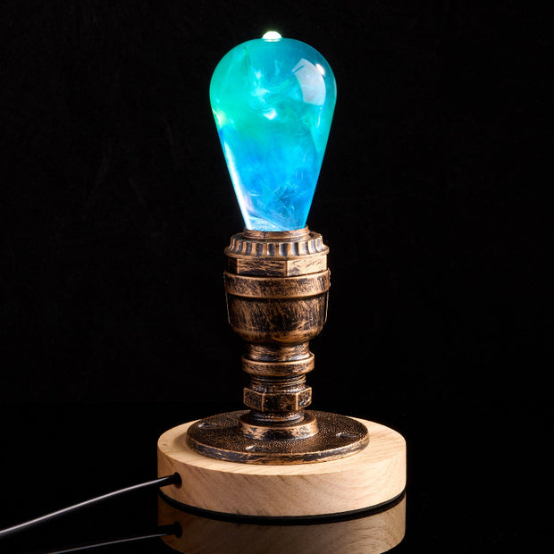 Blue Resin LED Decorative Bulb Lamp with Vintage Base