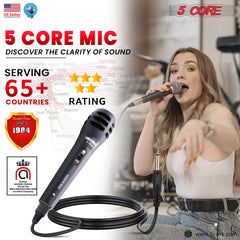 5Core XLR Microphone Dynamic Mic Karaoke Singing Studio Mics Handheld