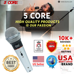 5Core XLR Microphone Dynamic Mic Karaoke Singing Studio Mics Handheld