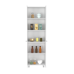 Pantry Cabinet Phoenix, Five Interior Shelves, White Finish