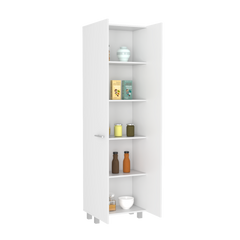 Pantry Cabinet Phoenix, Five Interior Shelves, White Finish