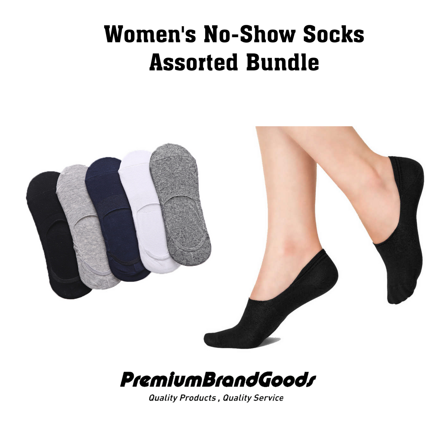 Women's No Show Socks Assorted Colors Bundle 10-13.