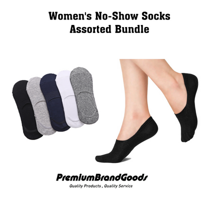 Women's No Show Socks Assorted Colors Bundle 10-13.