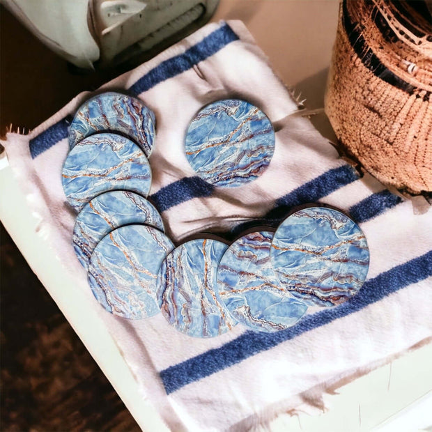 Marble Coasters Blue