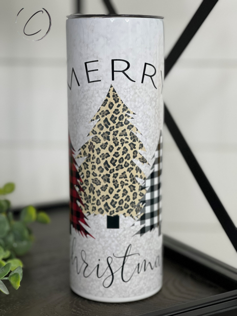 Holiday Plaid & Leopard Tumbler