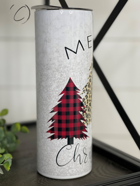 Holiday Plaid & Leopard Tumbler