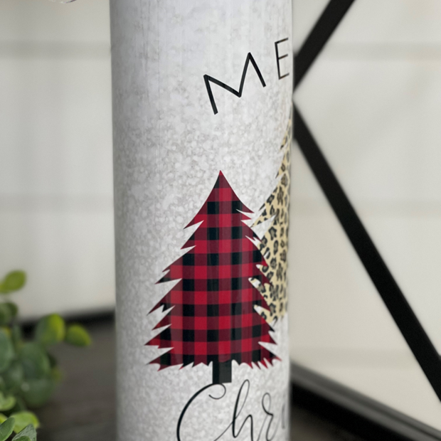 Holiday Plaid & Leopard Tumbler