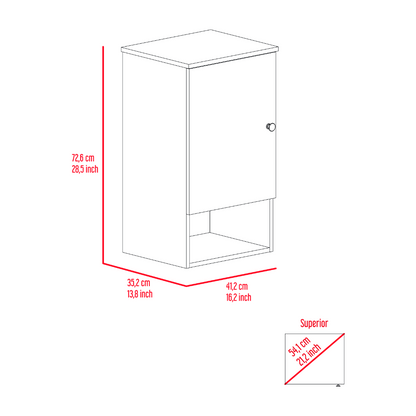 Medicine Cabinet, Two Internal Shelves, Light Gray Finish