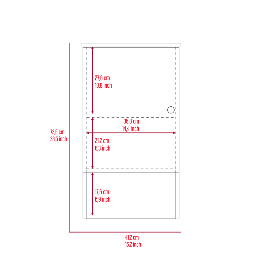 Medicine Cabinet, Two Internal Shelves, Light Gray Finish