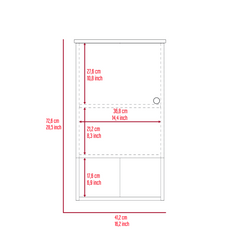 Medicine Cabinet Porto, Two Internal Shelves, Light Gray Finish