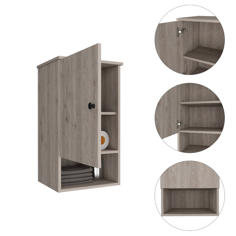 Medicine Cabinet, Two Internal Shelves, Light Gray Finish