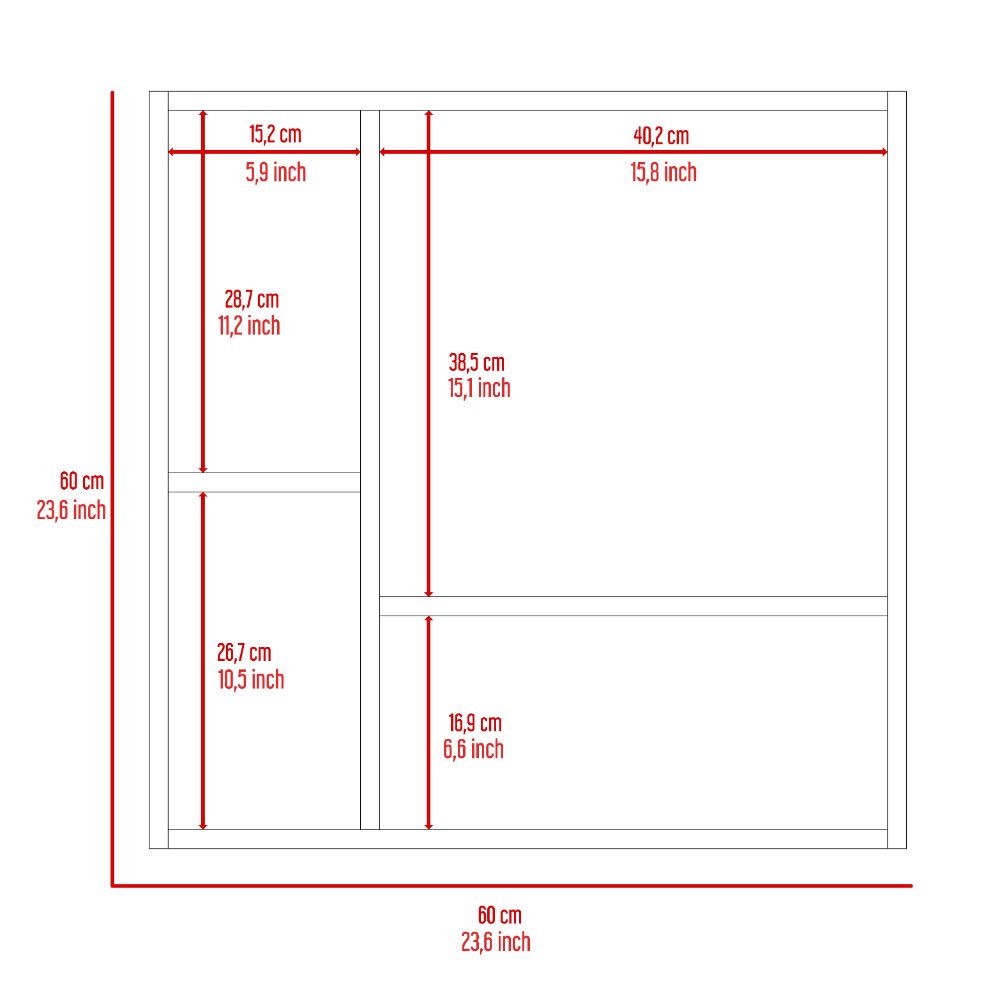 Medicine Cabinet, Four Internal Shelves, Single Door, White