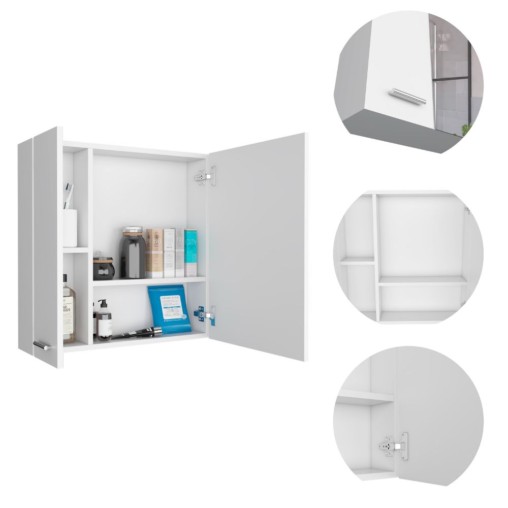 Medicine Cabinet, Four Internal Shelves, Single Door, White