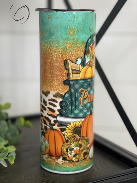 Rustic Pumpkin Truck Tumbler