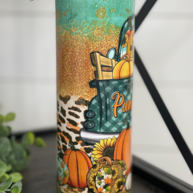 Rustic Pumpkin Truck Tumbler