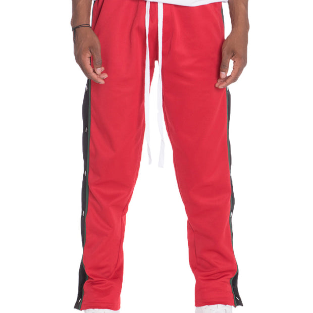 Stylish Men's Red Jogger Pants with Green and Black Stripes for Ultimate Comfort