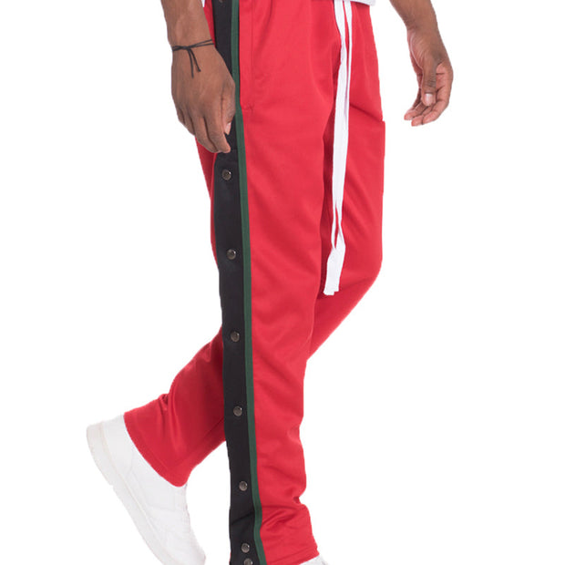 Stylish Men's Red Jogger Pants with Green and Black Stripes for Ultimate Comfort