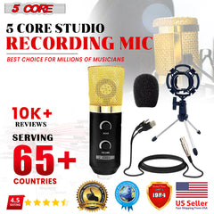 5Core Recording Microphone Podcast Bundle Professional Condenser