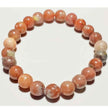 Orange Beaded Bracelet Natural Stone Stretch Jewelry