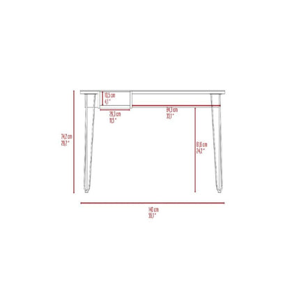 Writing Desk Four Legs, Mahogany Finish