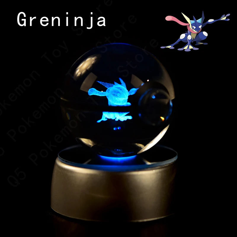 Pokémon 3D Crystal Ball Night Light with Color-Changing LED Base