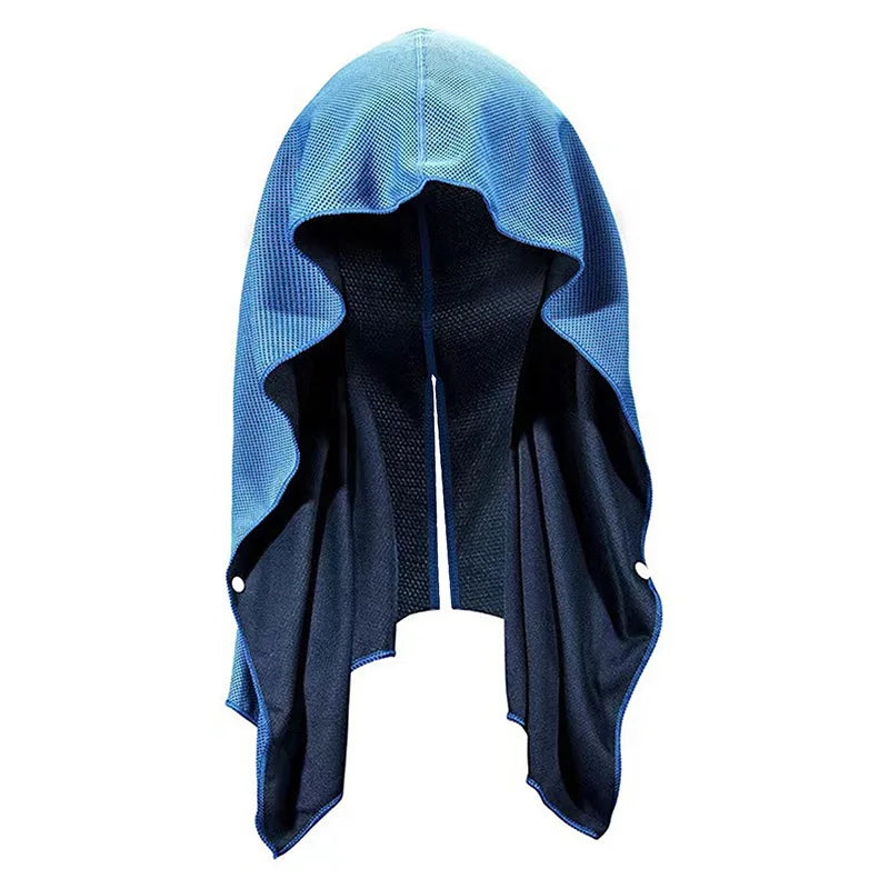 Cooling Hoodie Towel UPF50+ Sun Protection – Quick Drying Cooling Head & Neck Wrap for Sports, Gym & Outdoor Activities