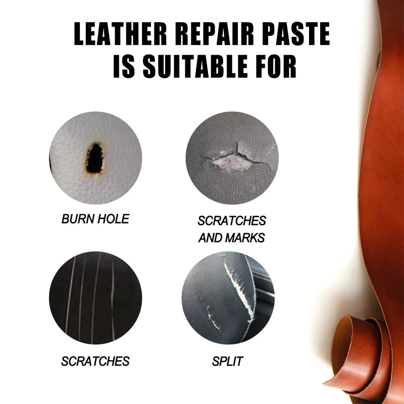 Paintable Leather Repair Filler Paste – Multi-Purpose Scratch Repair Cream for Car Interiors & Home Leather Care