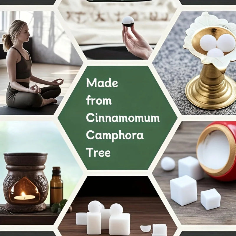 Compressed Camphor Blocks for Wardrobes & Drawers – 64pcs Clothes Freshener and Storage Protection Tablets (300g)