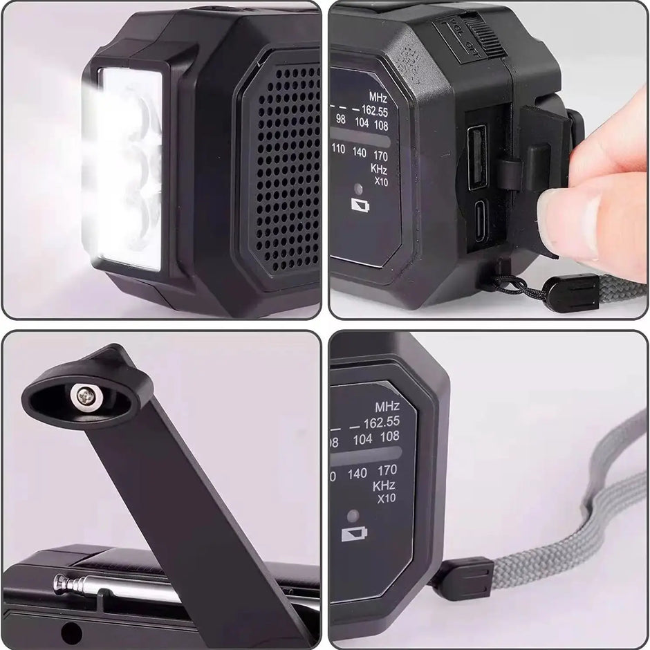 Sayin Solar Hand Crank Emergency Radio – 3500mAh Power Bank, AM/FM NOAA, LED Torch & SOS Alarm