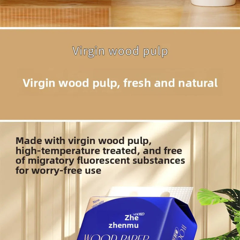 Zhen Mu Wood Paper Hanging Tissue 1600 Sheets – Water-Resistant Cloud Soft 4D Embossed Tissue