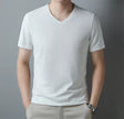 Men’s Solid V-Neck Short-Sleeve Casual T-Shirt – Multiple Colors