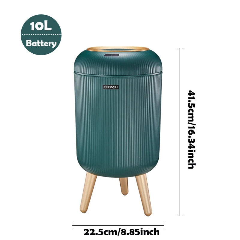 Automatic Smart Trash Can with Lid – Small Plastic Motion Sensor Waste Bin for Bedroom, Bathroom & Kitchen