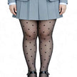 1 Piece Heart Print Black Sheer Pantyhose, Spring Summer Ultra-Thin Tights for Women, Sexy Slimming, Anti-Snag & Breathable, Int