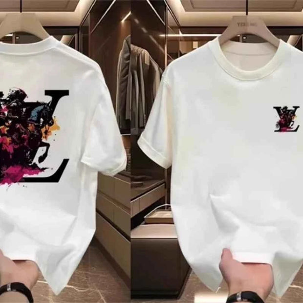 Louis Vuitton Floral Logo T-shirt – Stylish Casual Wear for Men | Black & White Options