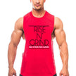 RISE N’ GRIND Men’s Sleeveless Gym Tank Top – Muscle Fit Workout Vest
