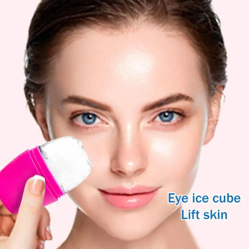 Rose Silicone Ice Roller Facial Massage Tool for Eye Puffiness Skin Care Cooling Beauty Treatment