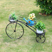 Decorative Bicycle-Shaped Metal Plant Stand with Multiple Pot Holders
