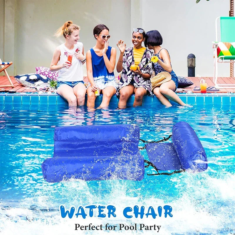 Inflatable Pool Lounger – Floating Chair with Backrest & Armrests | Multi-Color Summer Float
