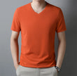 Men’s Solid V-Neck Short-Sleeve Casual T-Shirt – Multiple Colors