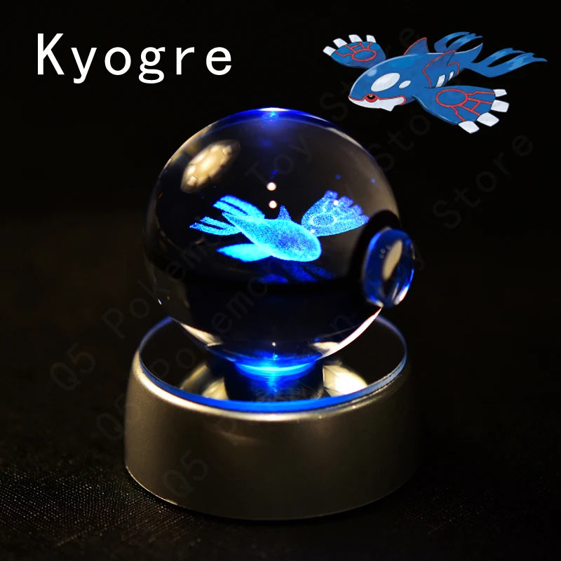 Potdemiel 3D Pokémon Crystal Ball 5cm with LED Lamp Base