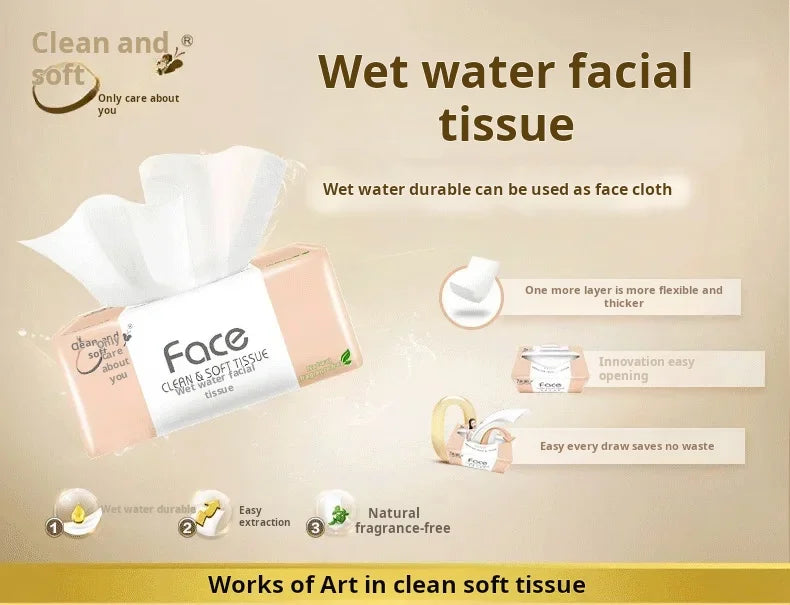 Face Clean Soft Tissue 24 Packs 3 Layer Absorbent Facial Tissue Paper