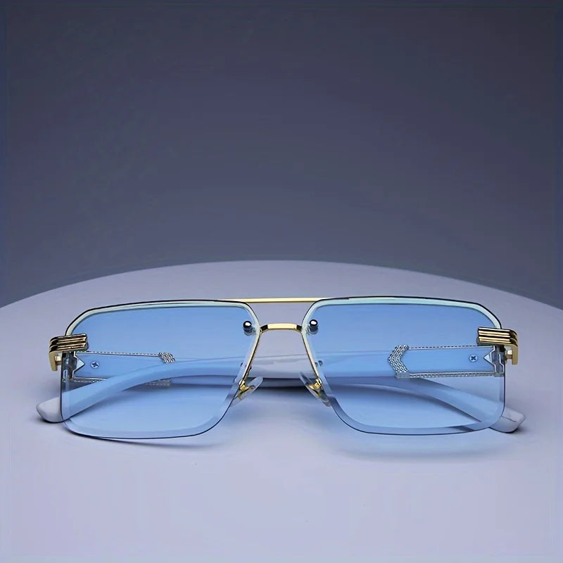 Luxury Square Sunglasses Set with Gold Frames