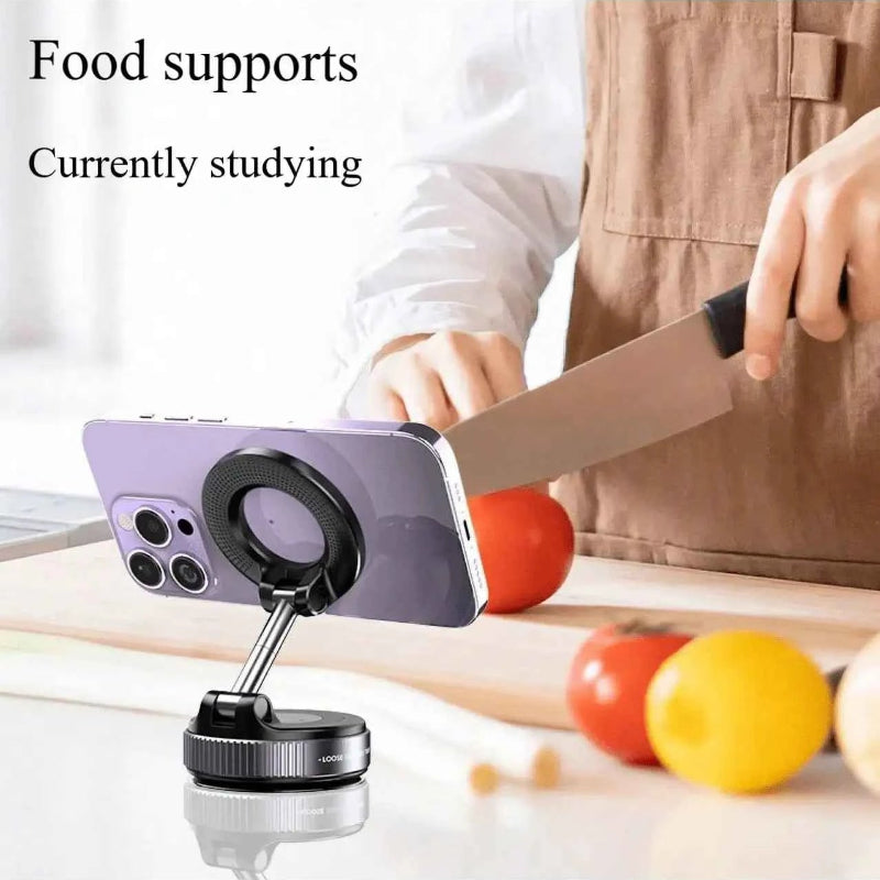 2pcs 360° Rotating Mechanical Vacuum Suction Cup Car Phone Holder, Magnetic Phone Stand, Suitable For IPhone, Android Phones, Navigation, Birthday Gift, Family & Friends, Car Accessories