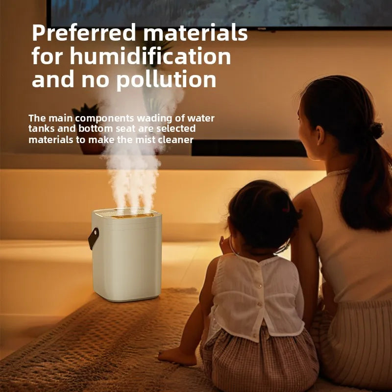 1.8L Large Capacity Humidifier with Three Nozzle Spray, Night Light & Double Filter Aromatherapy Mist Machine for Bedroom, Car & Home