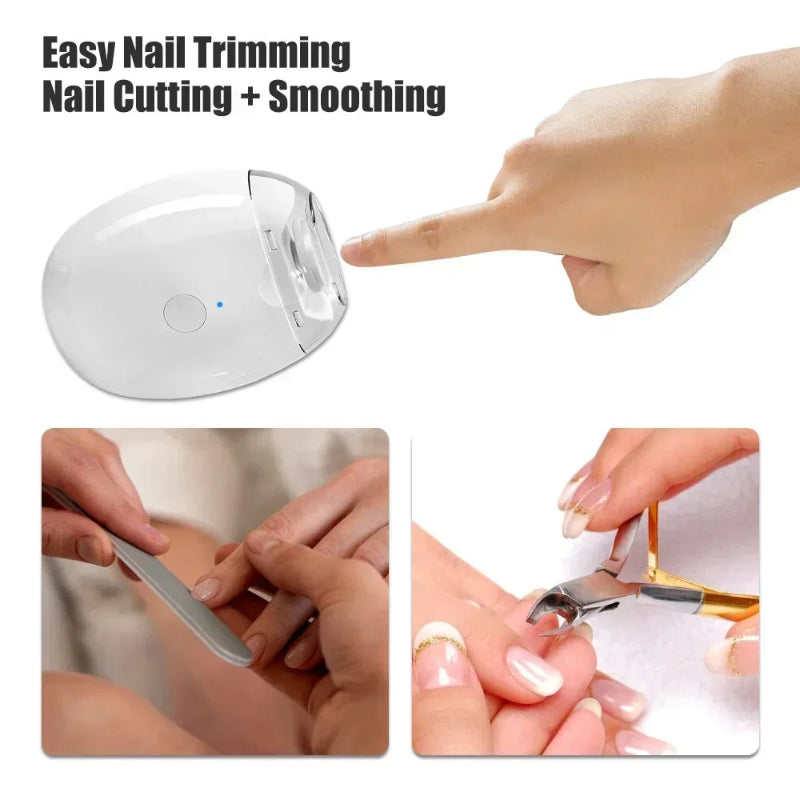 Electric Nail Cutter – White Nail Trimming Device